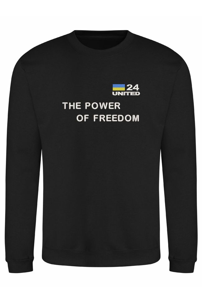 Світшот з вишивкою "The Power Of Freedom", чоловічий, чорний, M, Embroshop SU046M-0102 фото