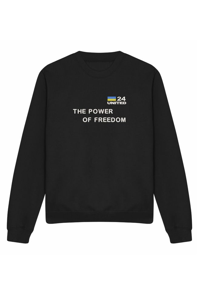 Світшот з вишивкою "The Power Of Freedom", чоловічий, чорний, M, Embroshop SU046M-0102 фото