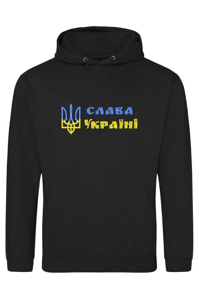 Худі з вишивкою "Слава Україні"(v1), чоловіче, чорне, XS, Embroshop HU012M-0100 фото