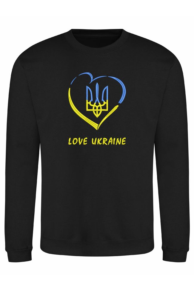 Світшот з вишивкою "Любіть Україну", чоловічий, чорний, M, Embroshop SU041M-0102 фото