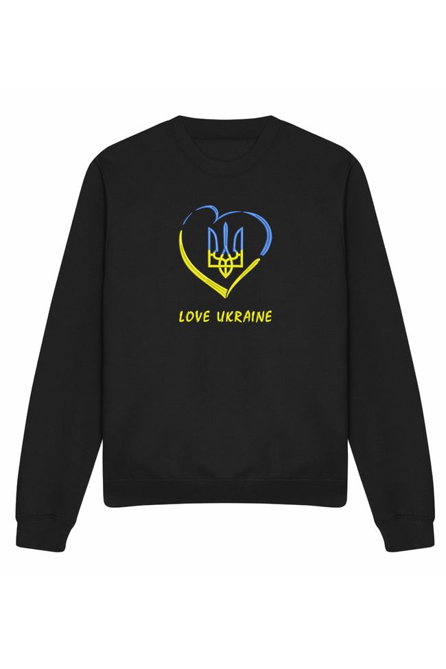 Світшот з вишивкою "Любіть Україну", чоловічий, чорний, M, Embroshop SU041M-0102 фото