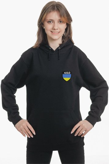 Худі з вишивкою "4.5.0. - все спокійно", жіноче, чорне, XS, Embroshop HUU033-0100 фото