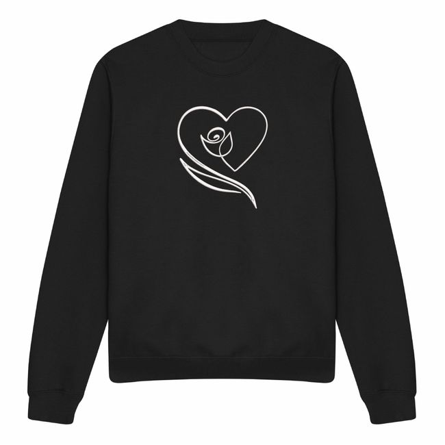 Світшот з вишивкою "Rose on the heart", жіночий, чорний, M, Embroshop ea011u-s113 фото